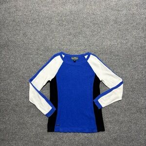 Lauren Ralph Lauren Shirt Womens Medium Blue White Long Sleeve Knit Top